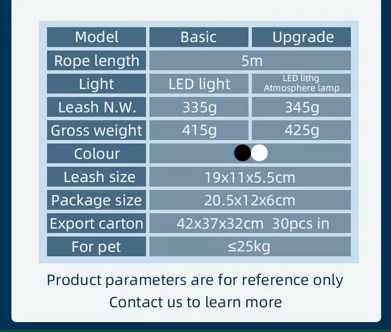 Outdoor Walking Extendable Pet Traction Rope Light Retractable Belt Portable Rotation Pet Rope with LED Light