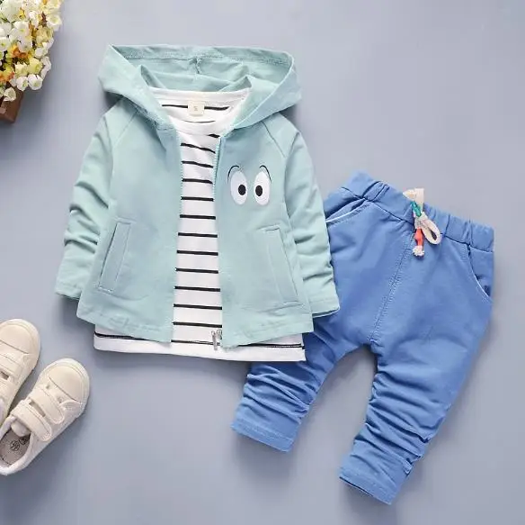 Высококачественная Осенняя детская эксклюзивная одежда, 3 предмета, повседневный комплект детской одежды