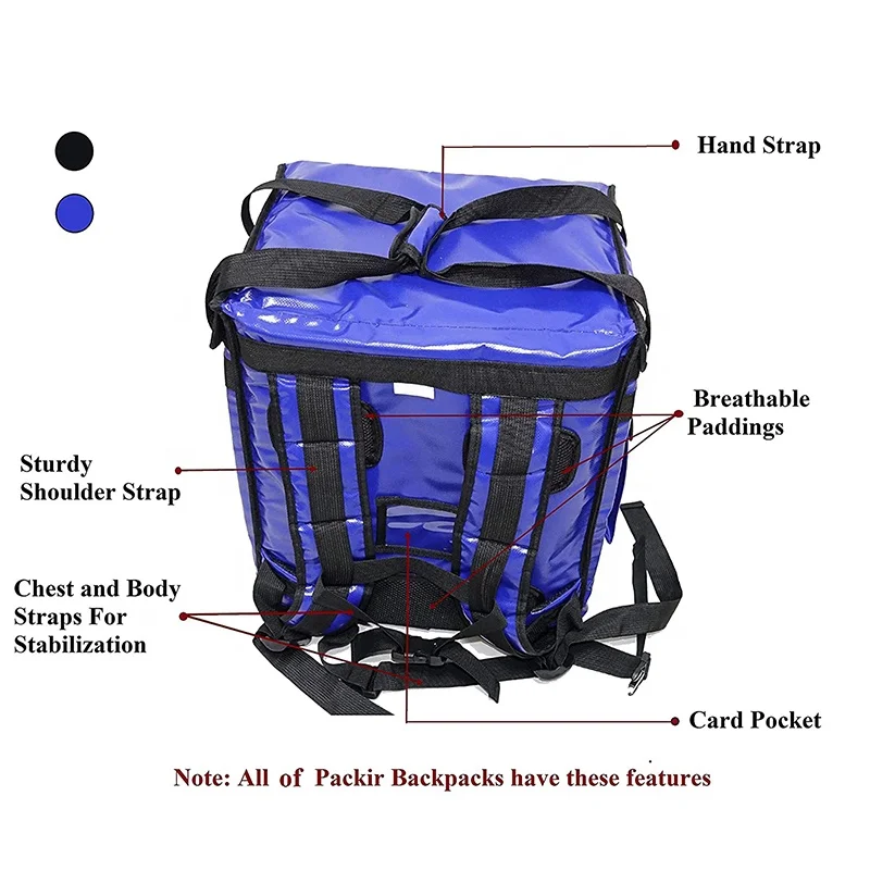 Motorcycle Food Delivery Backpack with Cup Holder Pizza Delivery Backpack Thermal Bag Food Delivery Bag For Scooter