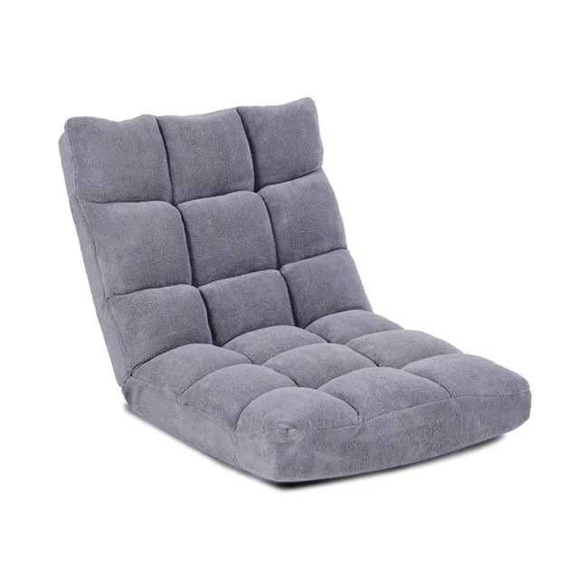 Folding fabric sofa chair Grey Velvet Lazy Sofa Chaise Lounge