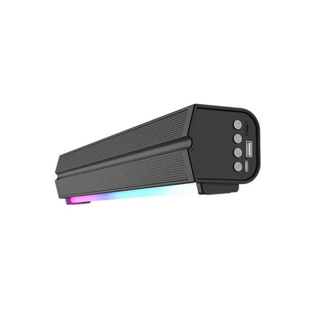 Sound Equipment DJ Music Amplifier Bar 2*5W 1200 mAh Wireless Bluetooth Speaker with colorful  RGB light