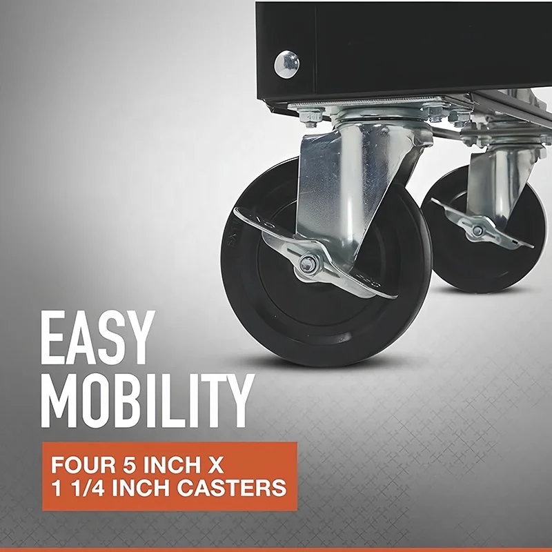 Utility Cart 4 Drawers Powder Coated Steel Warehouse Nice Capacity  Rolling Tool Box Chest For Mechanic Garage Industry