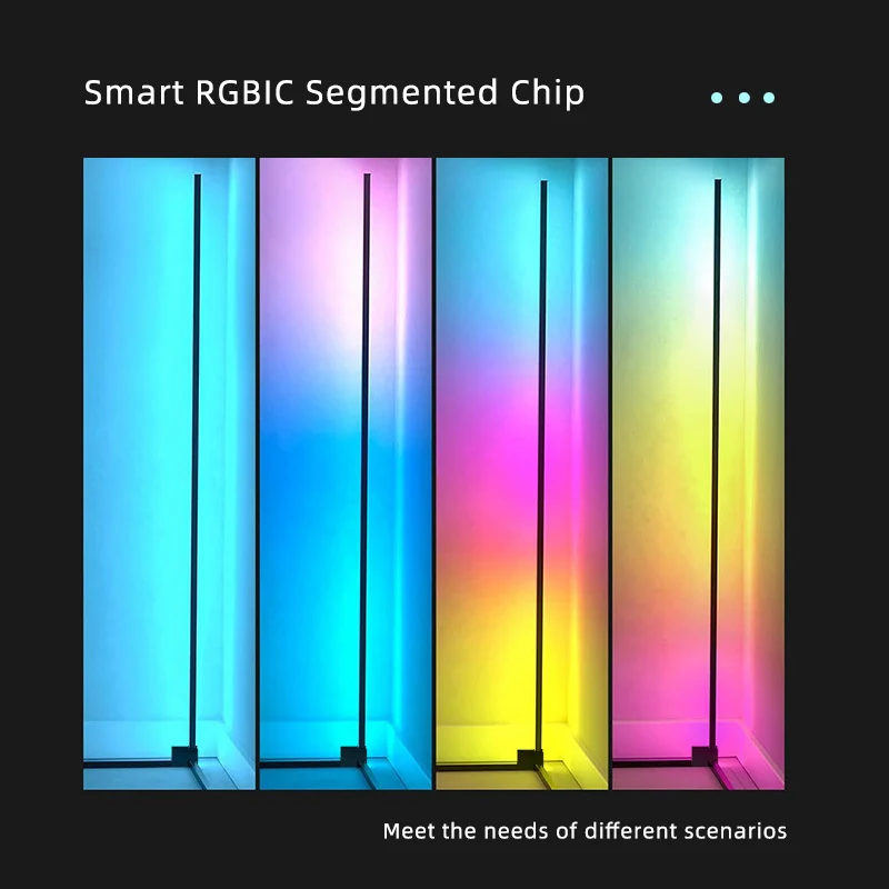 LED Corner Floor Lamp RGB Floor Lamp Works with Remote and WiFi App, Color Changing Corner LED Lamp with 16 Million DIY Colors