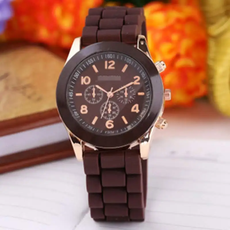 Fashion beautiful color Jelly student sports watch personality silicone watch