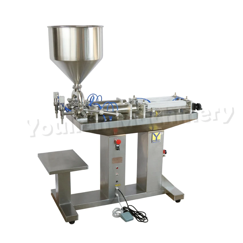 G2LGD Double Head High Viscosity Liquid Thick Sauce Filler Chocolate Tomato Honey Paste Jar Filling Machine