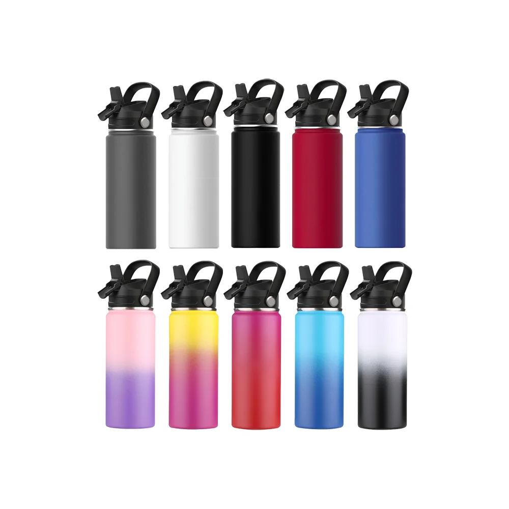 550ml Hydro Double Wall Powder Wide Mouth Tumbler with Leak Proof Portable Water Bottle Stainless Steel Sports Bottle