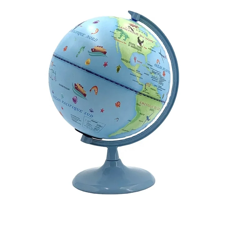 7 'синий мультяшный животный пластиковый шар из ПВХ с лампой для обучения детей