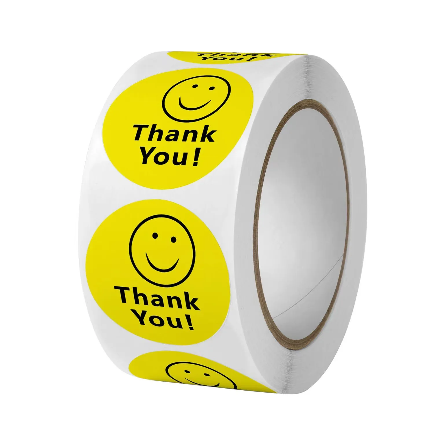 Custom logo Adhesive Label Sticker  Roll Custom gift packaging stickers smile face sticker