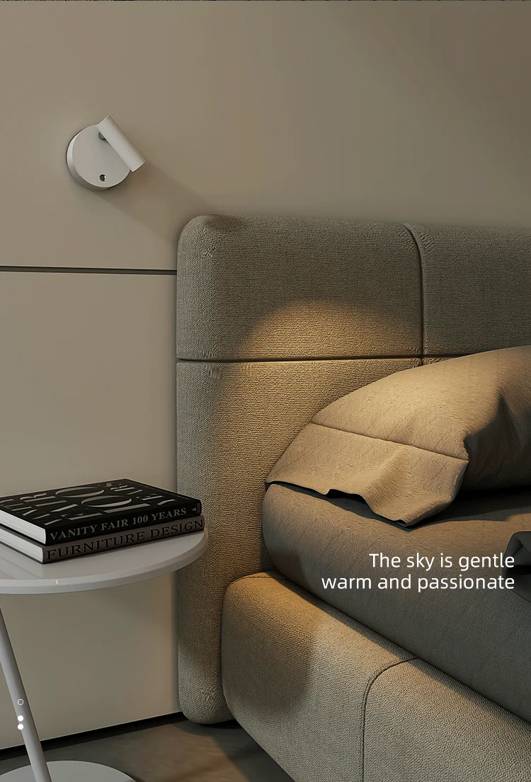 Aisilan modern multifunctional magnetic touch switch with rechargeable battery operated powered reading sconce wall lamp light