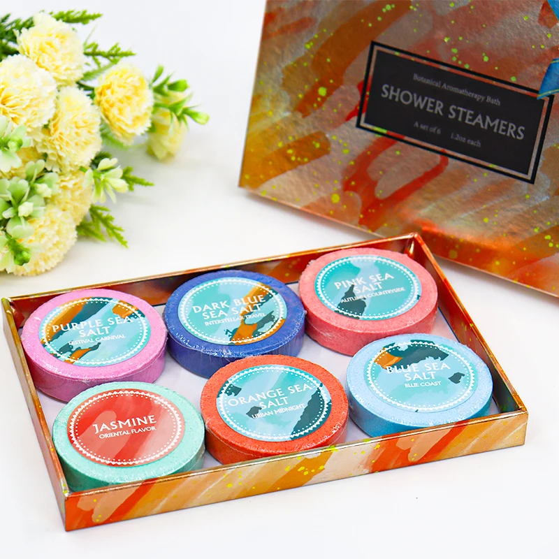 Hot Selling Relaxation Shower Bombs Vegan Organic Aromatherapy Fizzy Home Spa Sea Salt Shower Steamer Tablets bath bombs