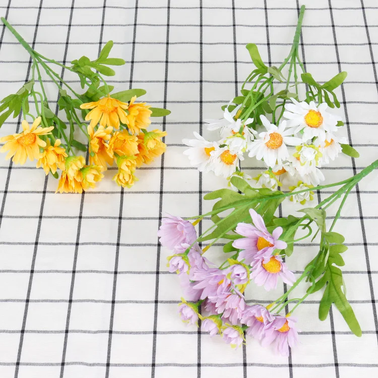 Garden Style Fake Chrysanthemum Decoration Living Room Tea Table Display Artificial Flowers Direct Small Daisies Carton Box 015