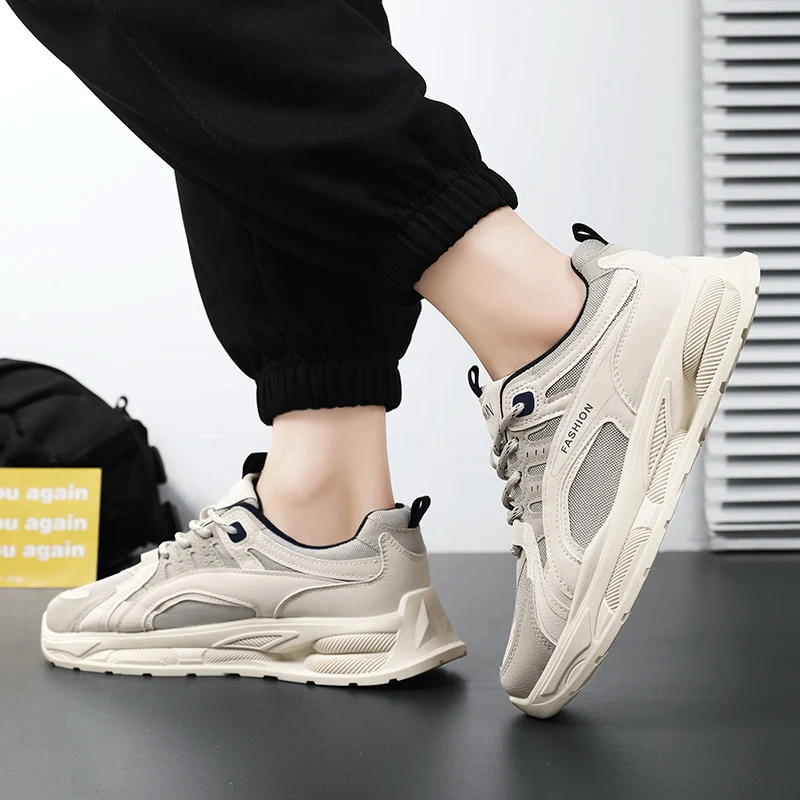 Модные сетчатые дышащие кроссовки zapatillas на толстой подошве мужские повседневные для ходьбы Спортивная мужская обувь