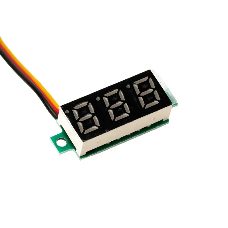 Two Cable Dc Voltage Meter Head Reverse Connection Protection 0.56 Inch Led Digital Voltmeter