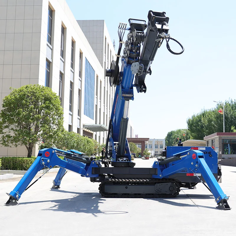 3 Ton Mobile Lifting Spider Crane Fast Delivery 8 Ton Mini Crawler Cranes Best Selling Spider Crane With Long Arm Fly Jib
