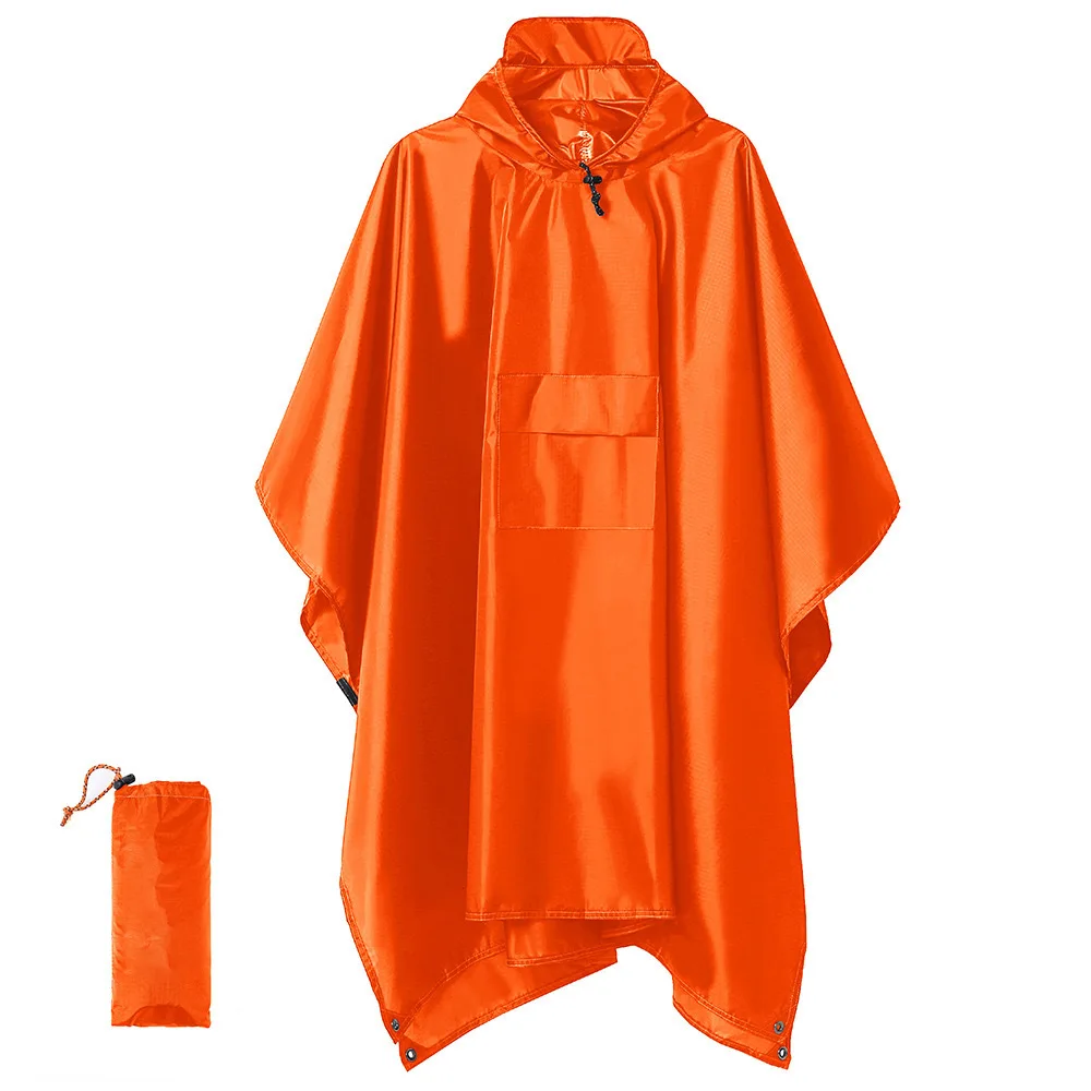 High Quality Polyester PVC Adults Motorcycle Waterproof Hooded Rain Poncho Raincoat