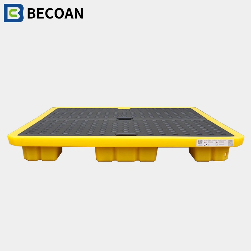Environmental 4 Drum Anti Spill Containment Pallet Tray For Storage Pallet Rack