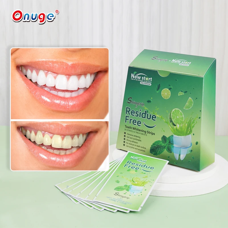 Onuge Innovation Technology Home Teeth Whiten Kit Oral Hygiene Lime Flavor Residue-Free Teeth Whitening Strips