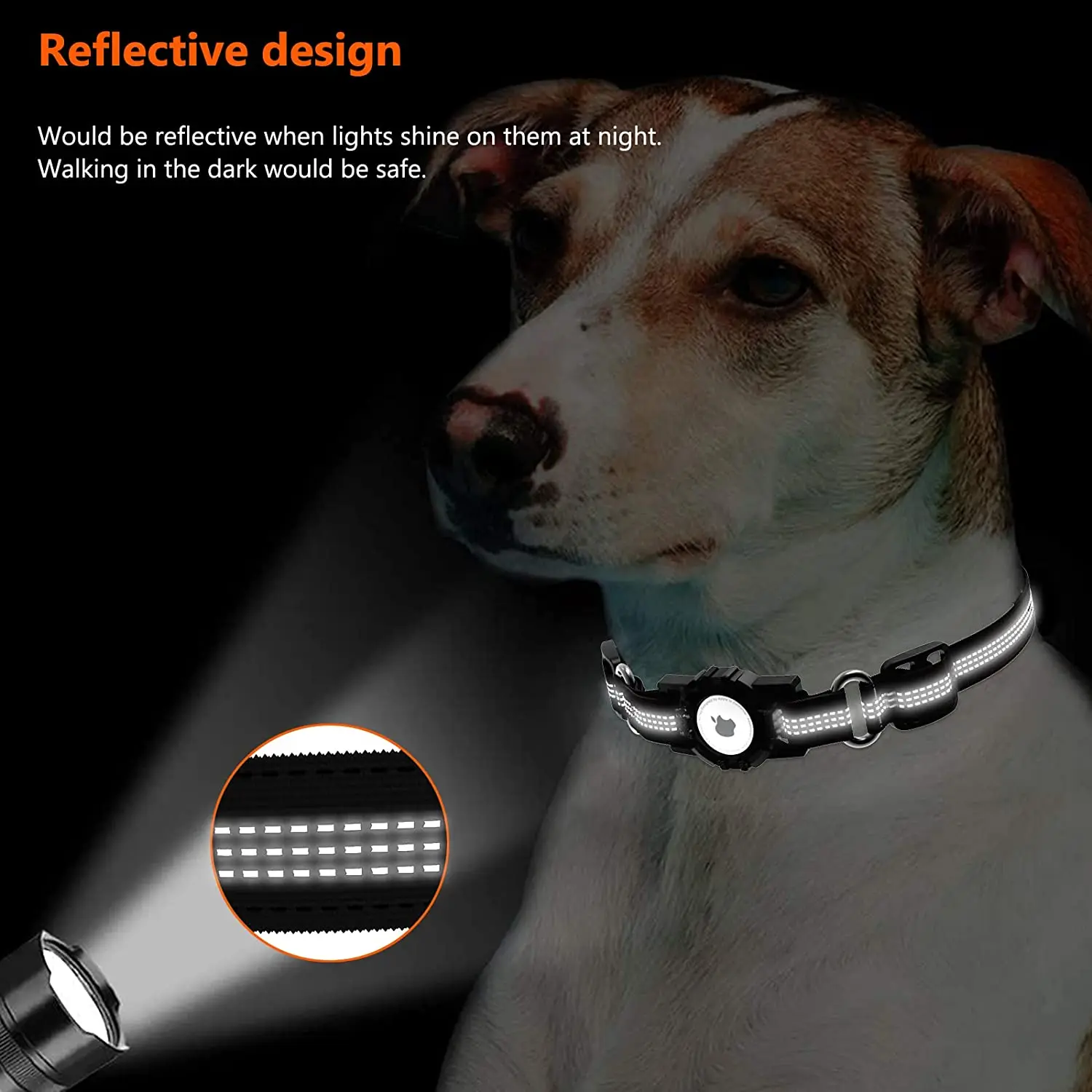 ODM Hot Sale Airtag Reflective Nylon GPS Dog Collar High Quality Customized Logo Collares Para Perros