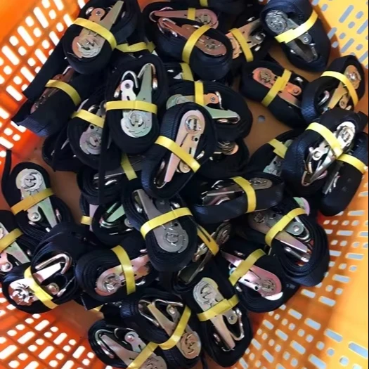 Best Selling 0.8 Ton Ratchet Straps Premium Heavy-Duty Load Securement 2.5 cm Wide Safe Transportation Polyester Belt