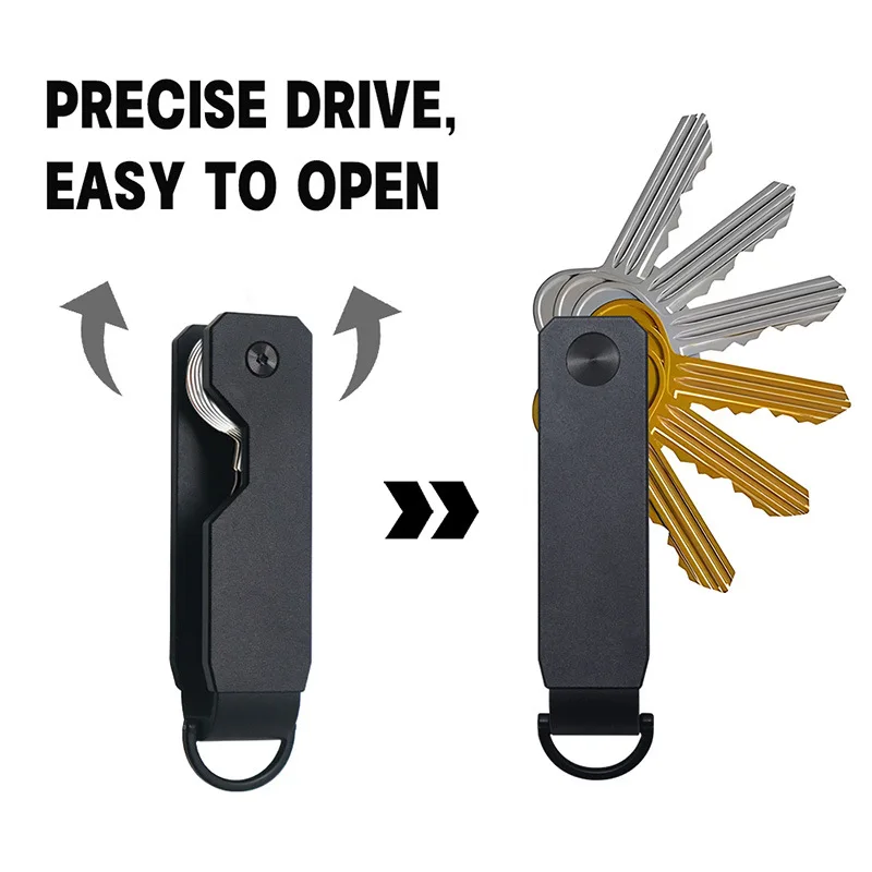 New Fashion Factory Wholesale luxury Design Minimalist Aluminum Key Holder Case Portable Compact Pocket Foldable Key Card Clip