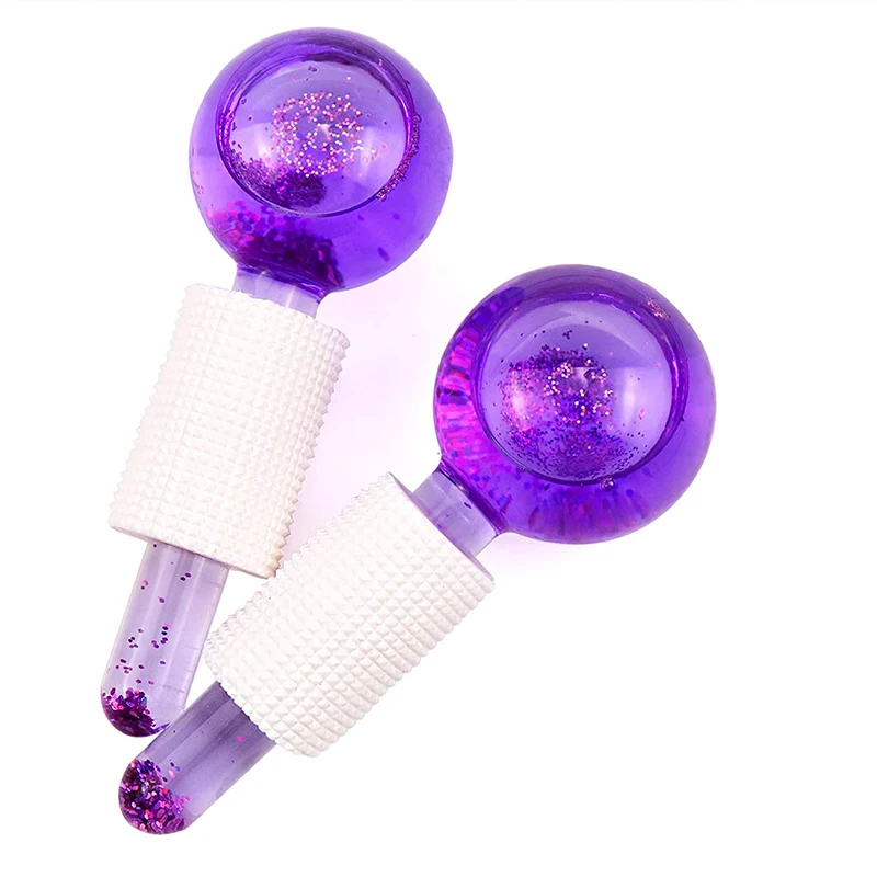 Magic Cooling Roller Jawline Ball Beauty Personal Care Eye Massager Pink Clear Facial Ice Globes For Face