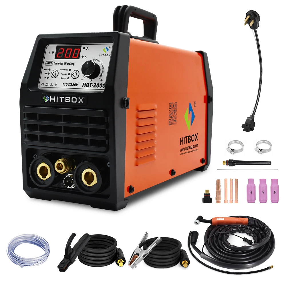 HITBOX HBT2000 2 в 1 TIG ARC 110/220 В DC dipulse портативный небольшой автоматический сварочный аппарат