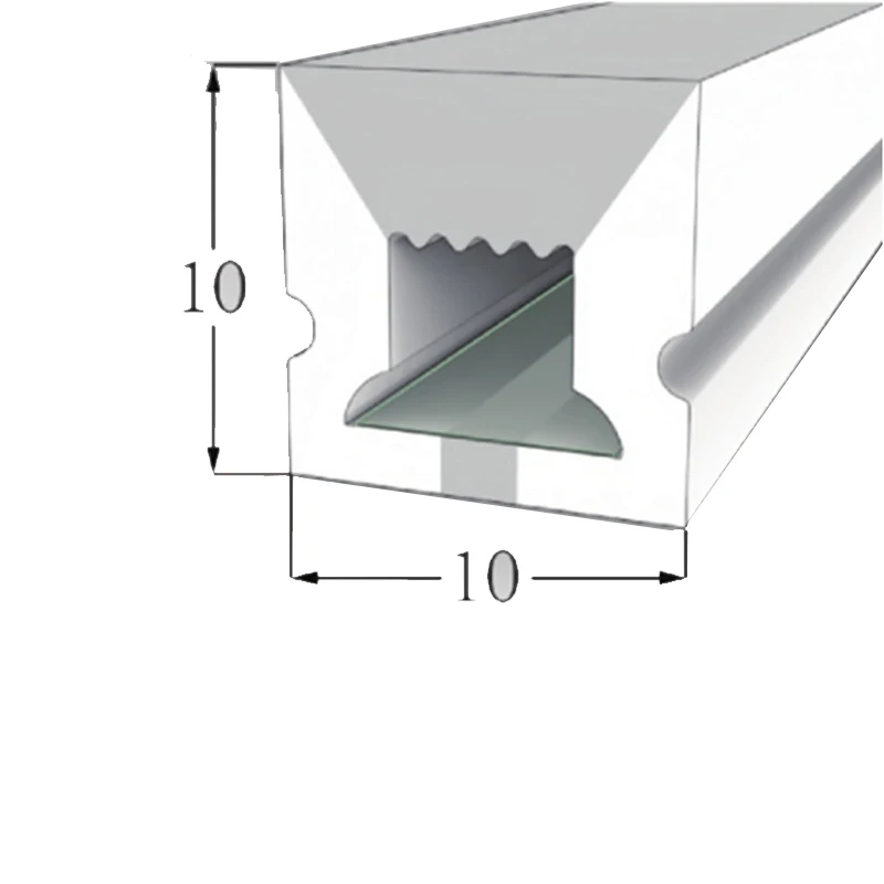SDW-Z-1010B Silicone Led Channel 10x10mm Flexible Tube for DIY Neon Light, U Shape Tube for 5/6mm Strip Lights