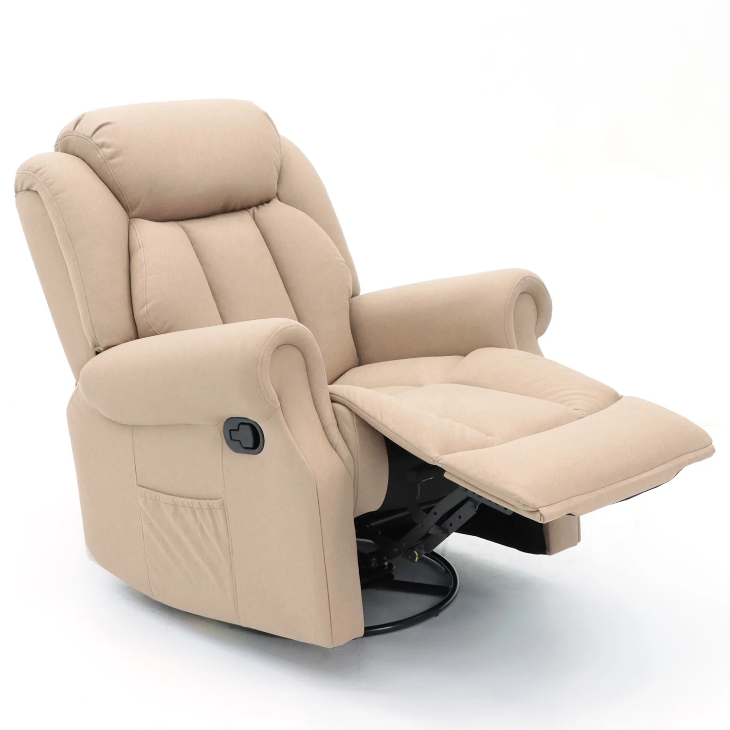 Geeksofa Modern Fabric Manual Recliner Chair with Rocking and Swivel for Living Room Furniture