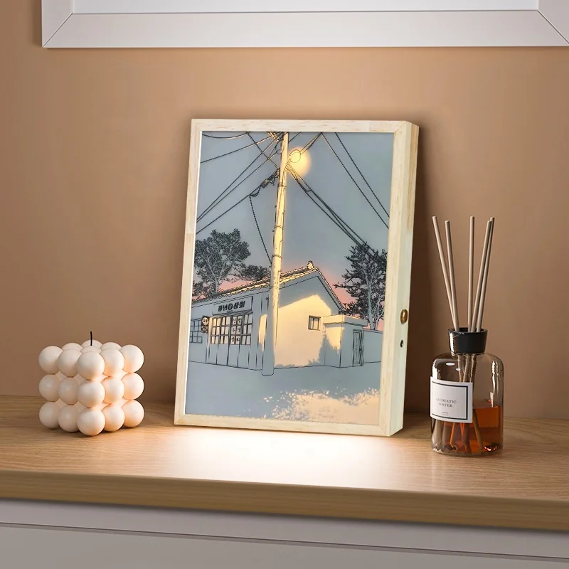 Creative Home Decor Original Art Acrylic Screen Layer Colorful Painting And Sketching Changed Led Light Pop Art Panting gift