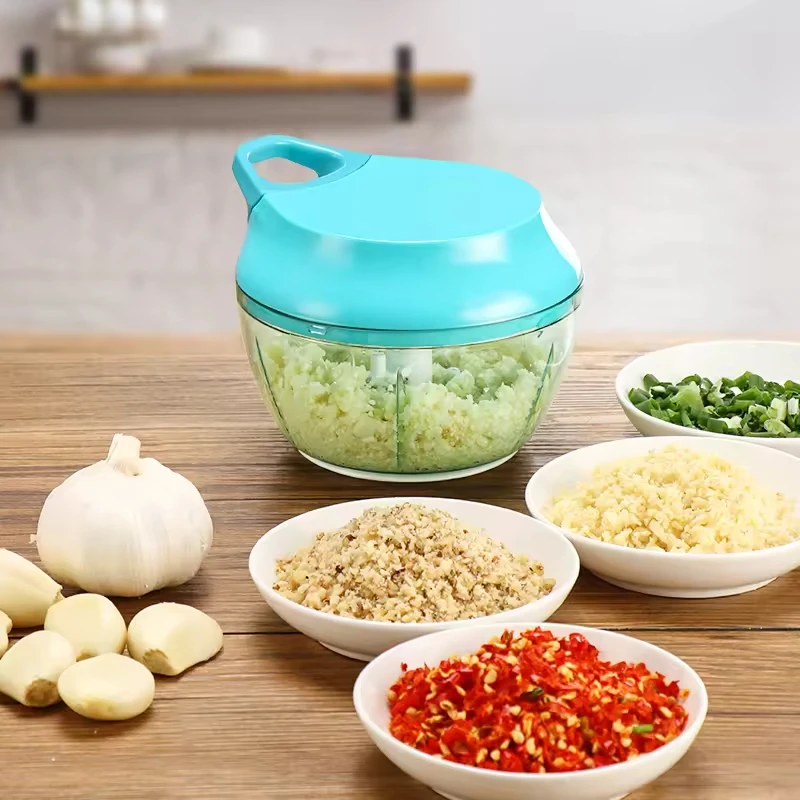 Mini Manual handheld multi-functional professional plastic processor vegetable onion swift chopper blender kitchen tools