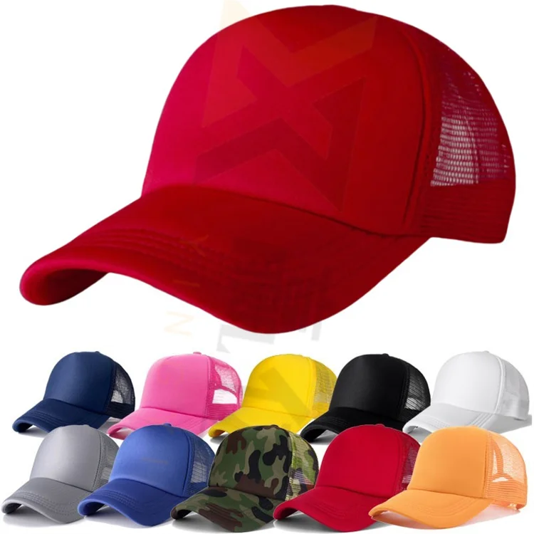 Professional Custom Printing Embroidery Logo Plain 5 Panel Baseball Cap Mesh Foam Trucker Hat