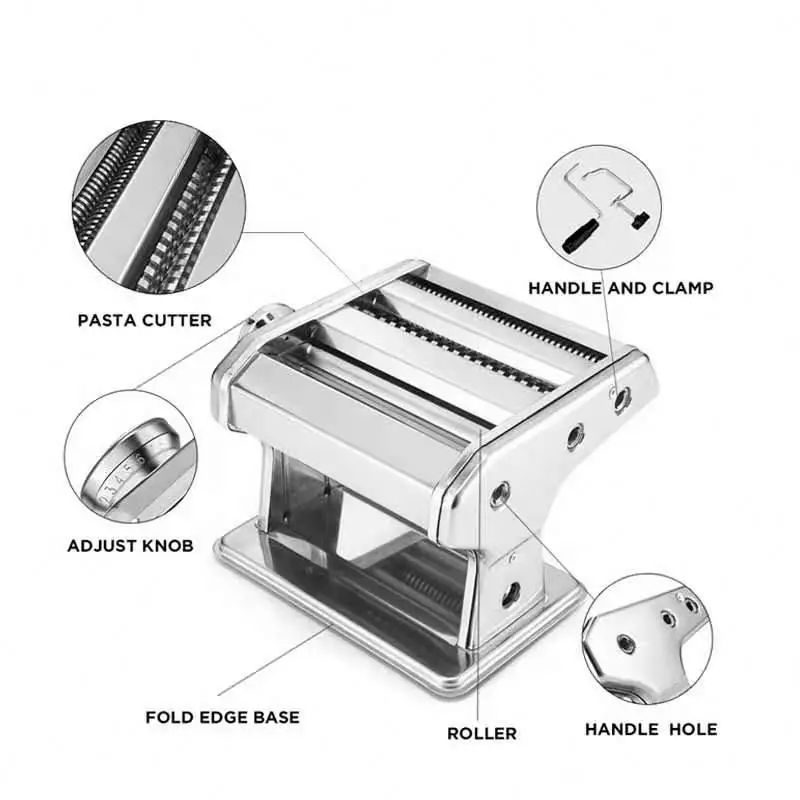 WONDERFUL High Quality Pasta Maker Machine Stainless Steel Pasta Roller Machine Manual Stainless Noodle Maker Machine