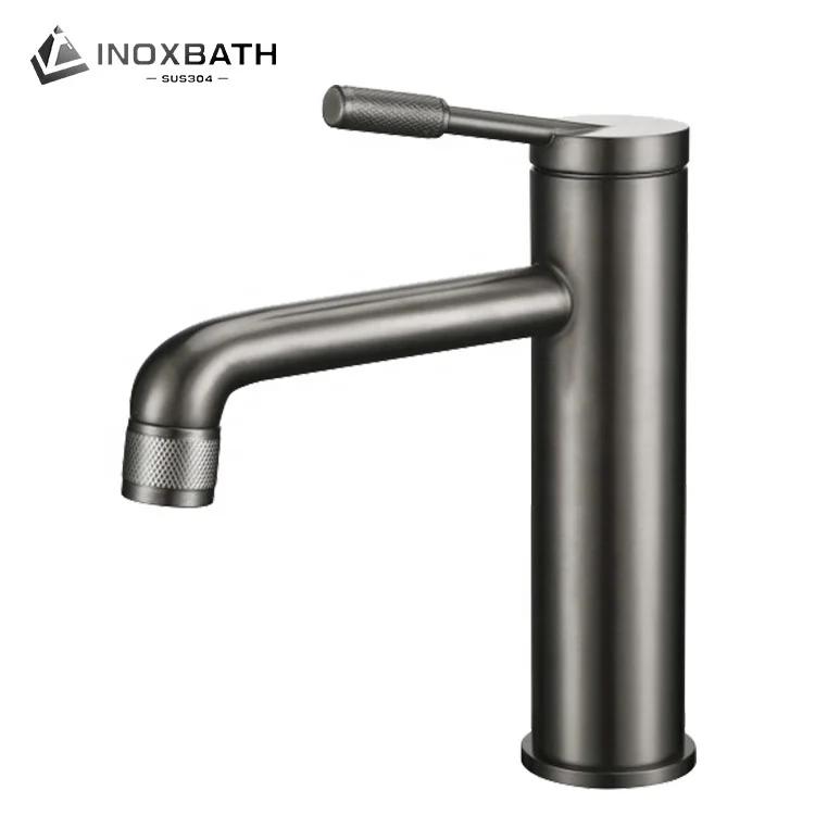 
New Design With Popular Elements Graphite Color Rose Work Basin Faucet  (62210448601)