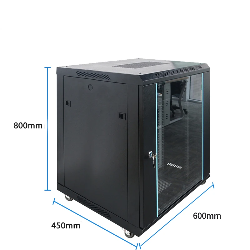 Wall mount server rack glass door 19 inch network cabinets, wall mounted server rack cabinet 15u