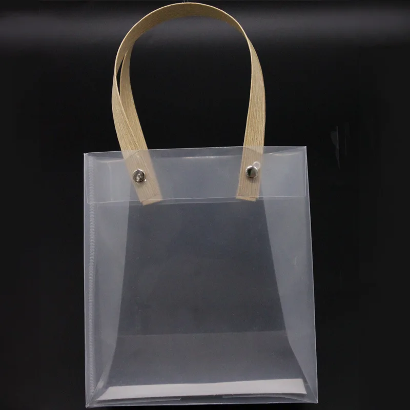 Frosted PP Bags Plastic Gift Bags With Handles Gift Wrapping Flower Package Bag Decor Supplies High-quality Translucent Tote