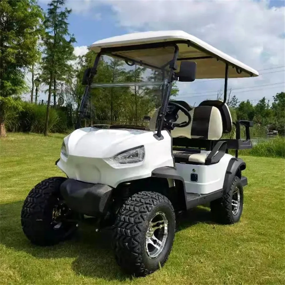 2023 Electric Chinese Golf Cart 4+4 Road Wheels Ready Goods Compatible Club Car New Condition-72V 48V Battery Voltage Options