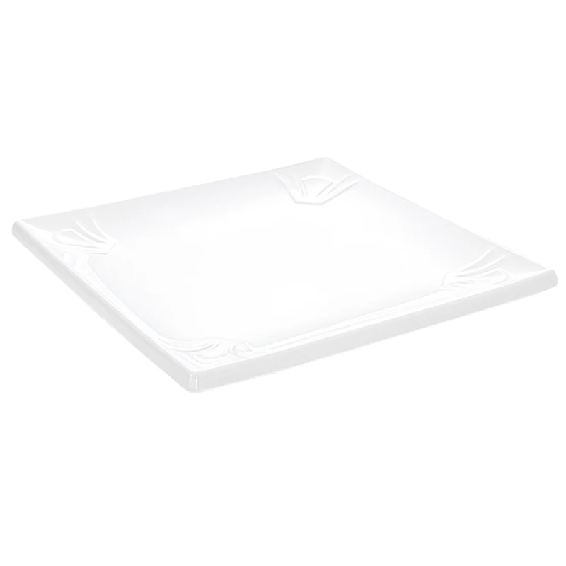 Melamine White Square Plate Catering Dinner Plates for Restaurant