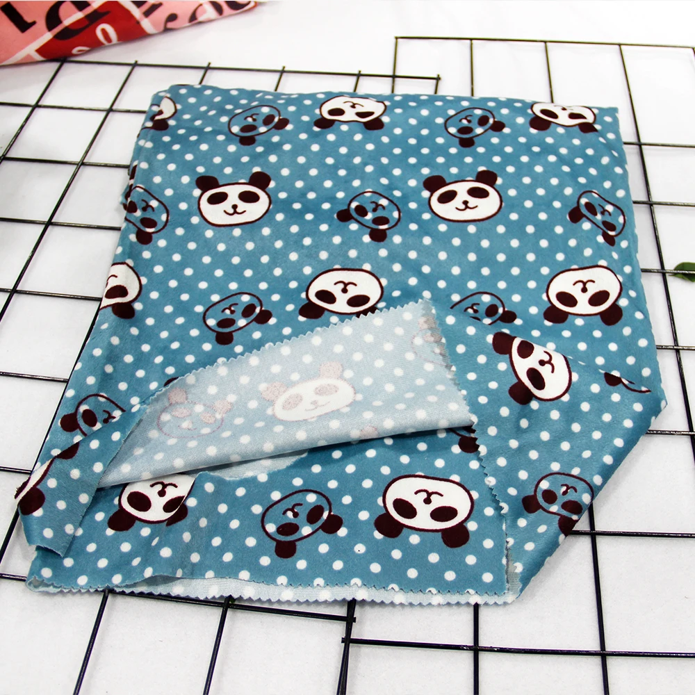 Customized color animal flower pattern polyester plush fabric for pillows, blankets, toys, bathrobe fabrics