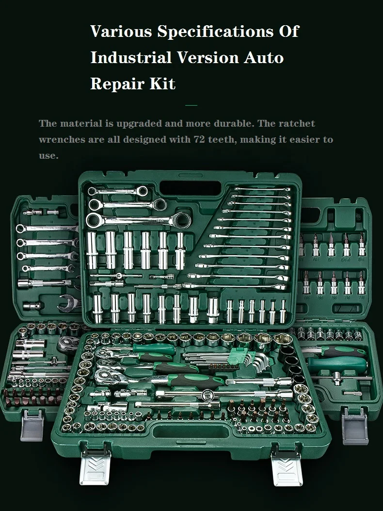 
Professional Heavy Duty Hand Tool Portable 46 pcs Auto Car Repair Kit Ratchet Socket Wrench Set With Blow Case 