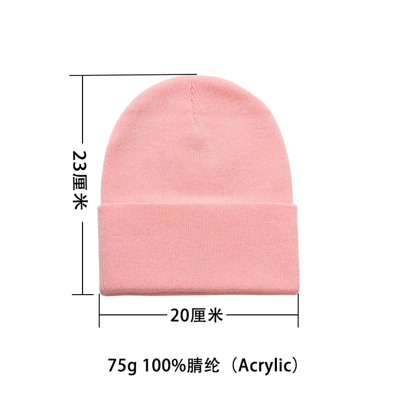 High Quality Unisex Winter Knitted Hat Custom Logo Embroidery Autumn Beanie Hats Men Women Free Size Mix Character printing