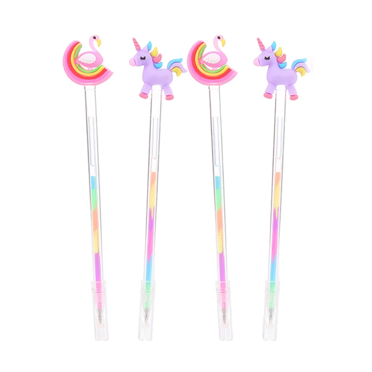 Hot Sale Colorful Cartoon Swan Pony 6 Colors Pen Student Stationery 0.5mm School Gel Pen