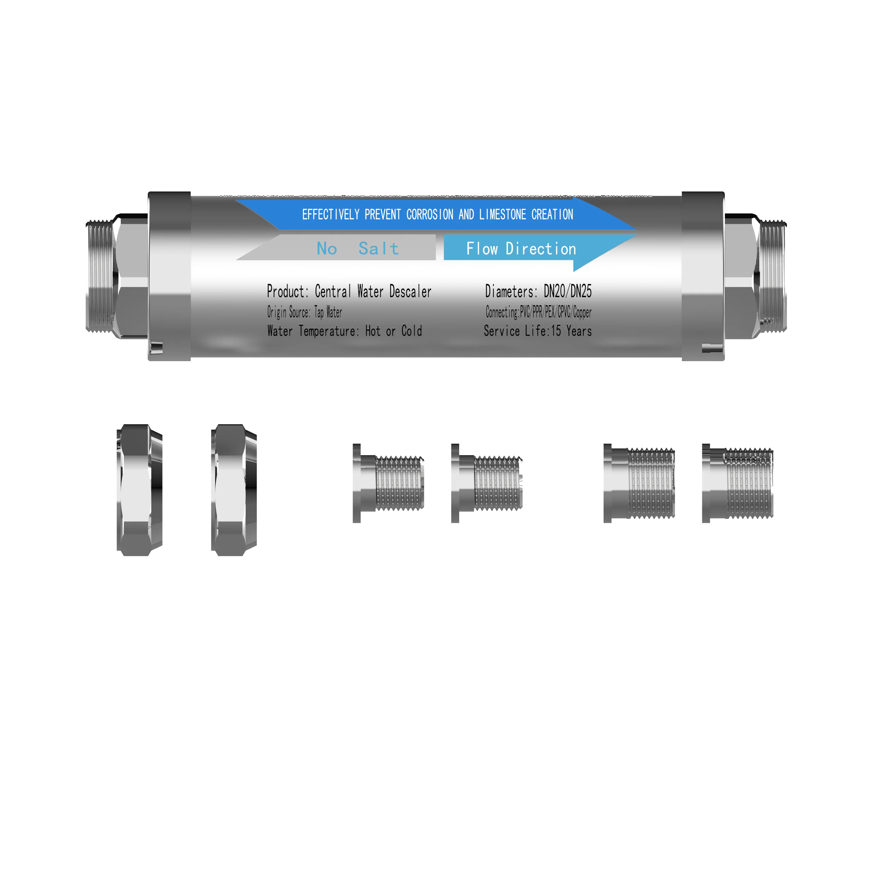 High-Flow Whole House Mineral water purification filter Magnetic Softener for Sediment Removal for RV and Household