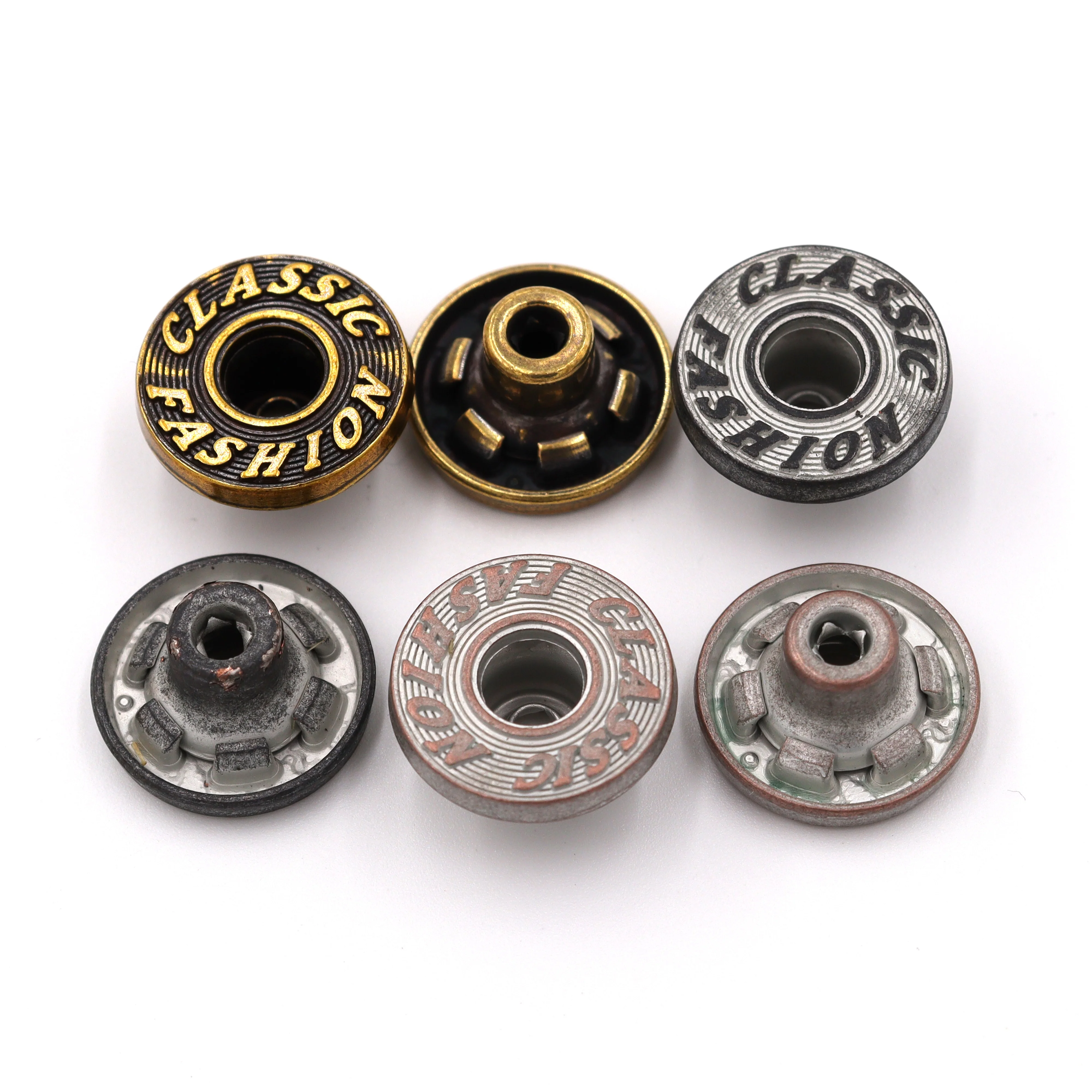 OEM ODM Manufacturers Custom Brand Logo Vintage Denim Jeans Button and Rivets for Garment