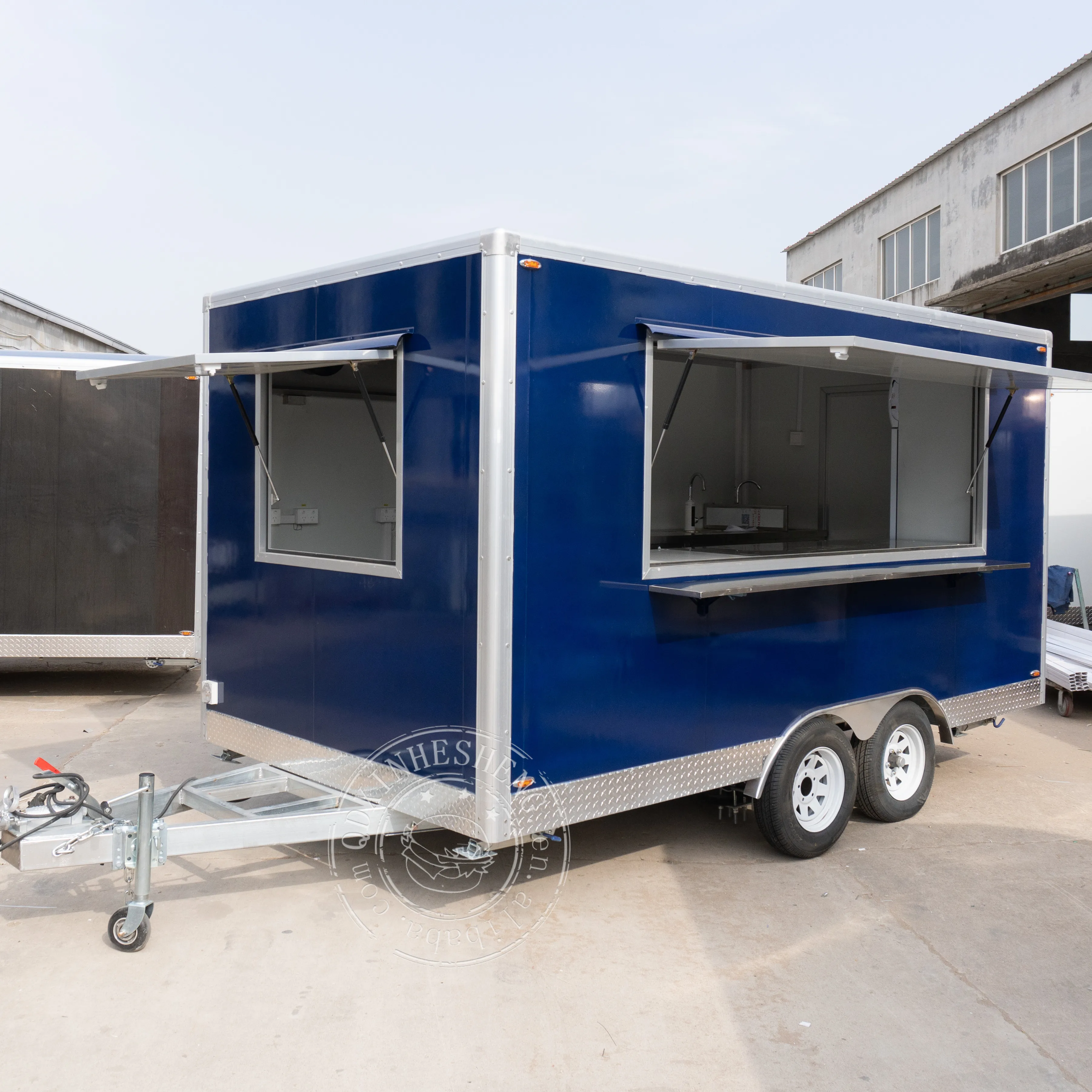 fast electric mobile legal food tuck in USA with full kitchen pizza BBQ coffee hamburger food trailer full equipped