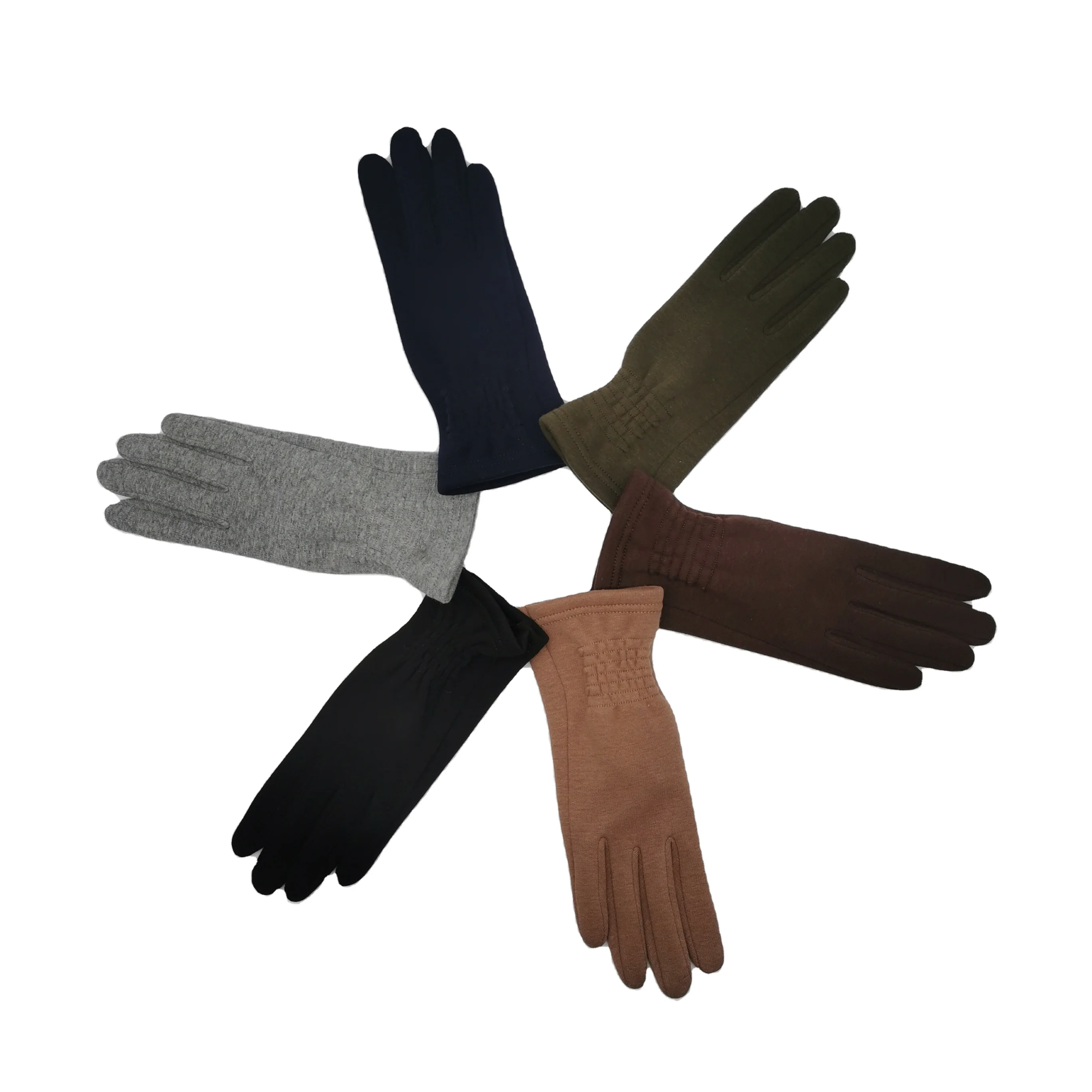 Women Warm Knitted Screen Touch Thermal Winter Gloves with Short Fur Inside