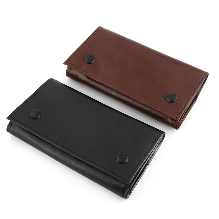 RBR0001 British Style Portable PVC Water Proof Leather Tobacco Pouch With Brown And Black Storage Smoking Paper Cigarette Bag