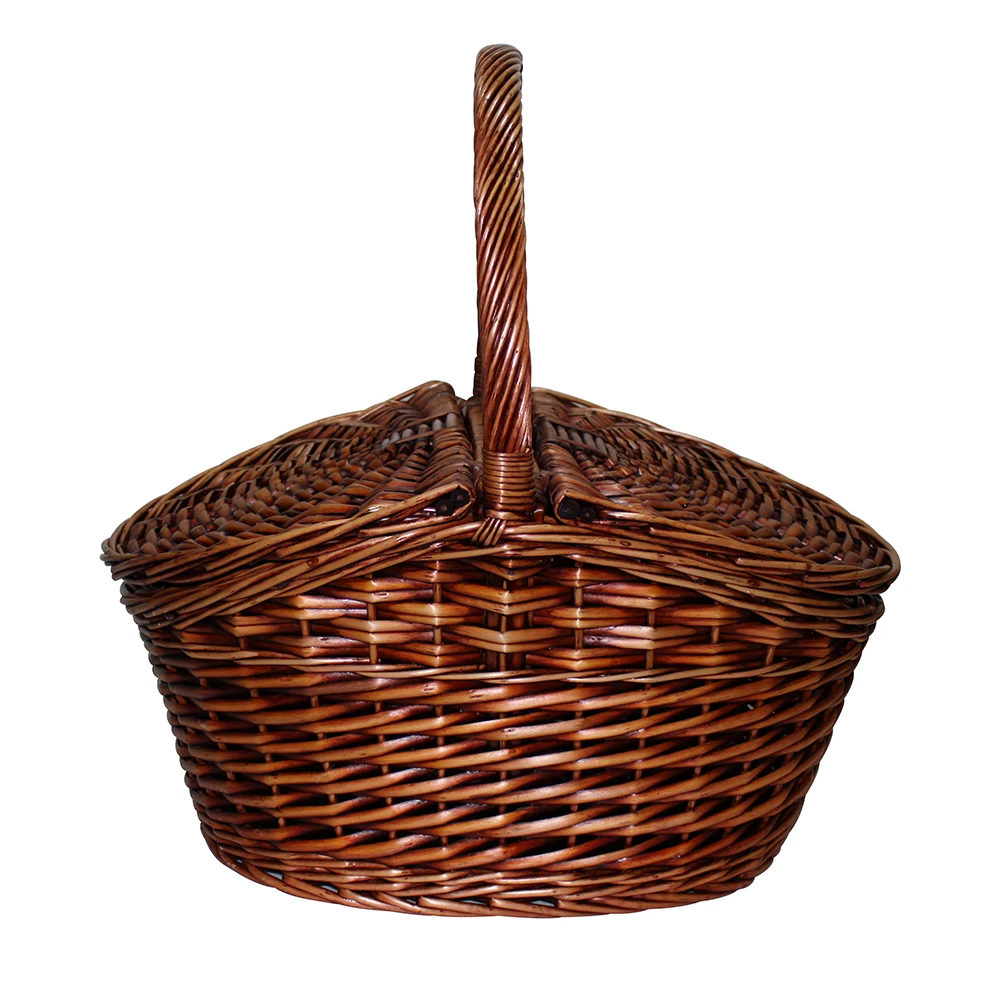 Wicker Picnic Basket with Handle Wicker Hamper Kit Natural Willow Storage Tableware Basket Customized 7-10 Days Custom Size LQ