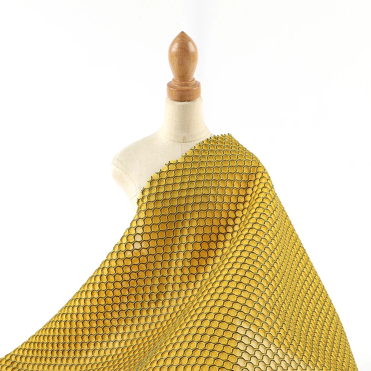 Knitting plain dyed fabric 100% polyester Material Waffle jersey Knit Fabric