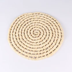 Natural Rattan Mat Braided Round Woven Straw Placemats for Dining Table