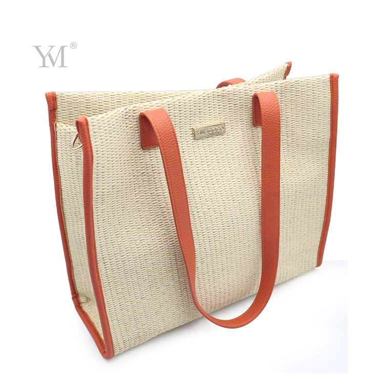 wholesale designer handbag newest cosmetic bag organizer personalized primary color weave tote bags